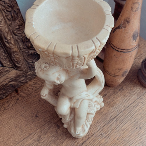 Vintage Resin Cherub Vase