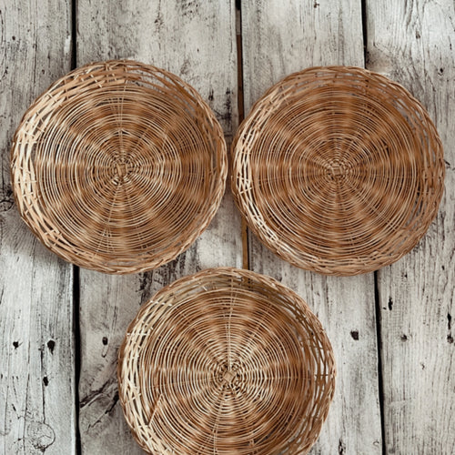 Vintage Wicker Paper Plate Holders/Wall Decor
