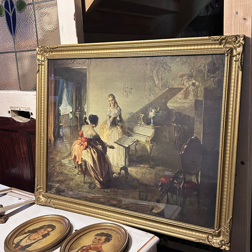 Antique Framed Print- A Musical Interlude by Louis Jambor