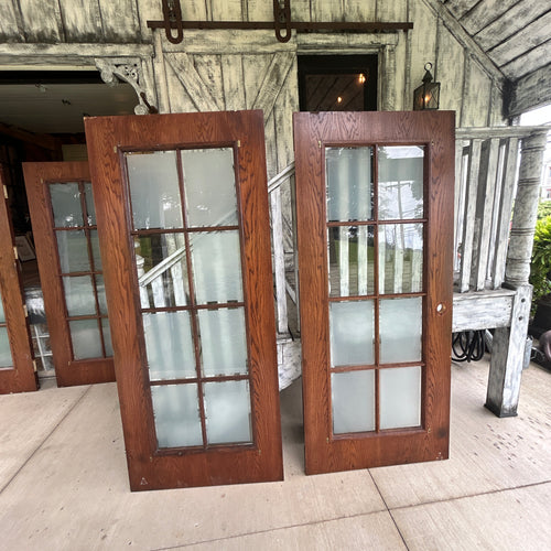 36” Wooden Doors w/Glass Panes