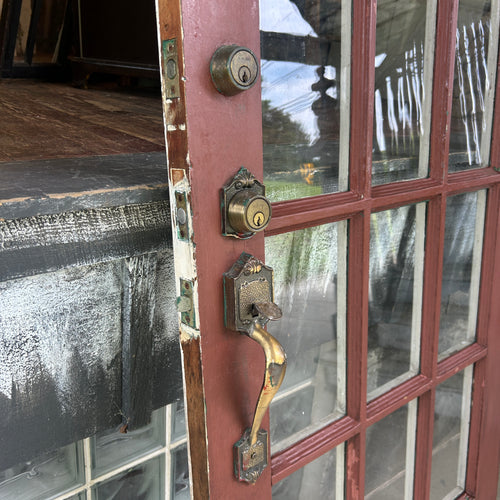 32” Antique 15-Lite Entry Door with Original Wavy Glass