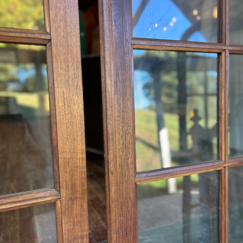 8ft tall Antique Arched Top French Doors with Original Wavy Glass