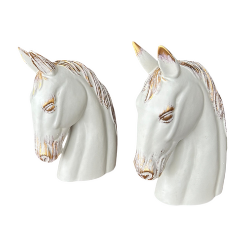 Vintage Haeger Ceramic Horse Head 22K Gold Glaze