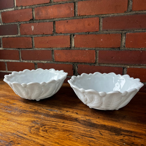 Indiana Glass Wild Rose Milk Glass Bowl