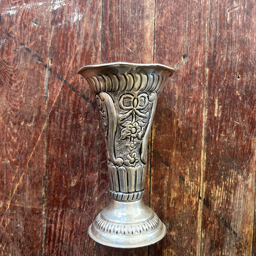 Vintage Silver Plated Fluted Vase