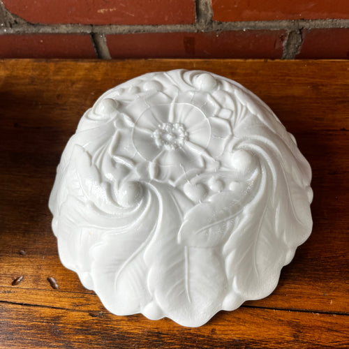 Indiana Glass Wild Rose Milk Glass Bowl