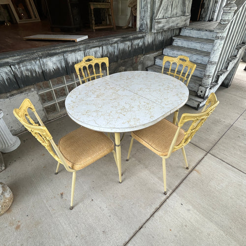 Mid-Century Modern Dinette Set with 4 Chairs
