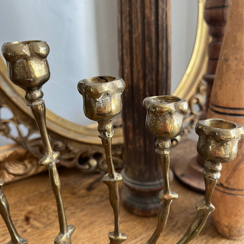 Vintage Brass Tulip Candelabra