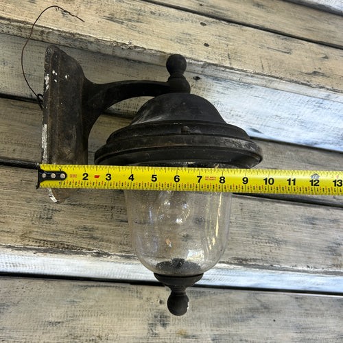 Vintage-Style Metal & Glass Outdoor Wall Lantern