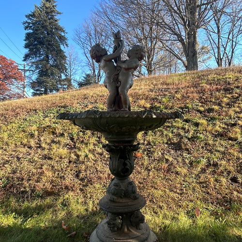 Antique Cast Iron Cherub Garden Fountain