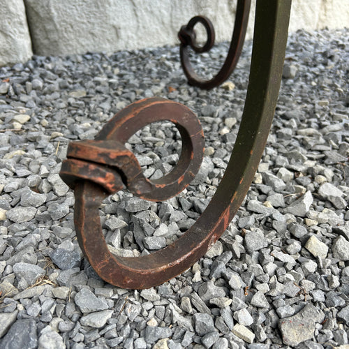 Wrought Iron Table with Marble Top