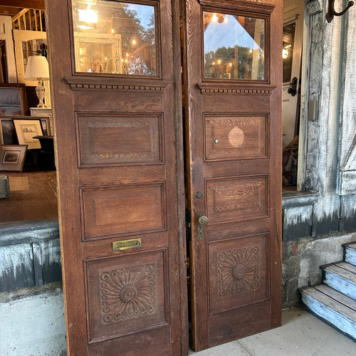 8ft Antique Oak Entry Doors