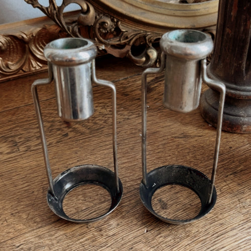 Vintage Silver Taper Candlestick Holders