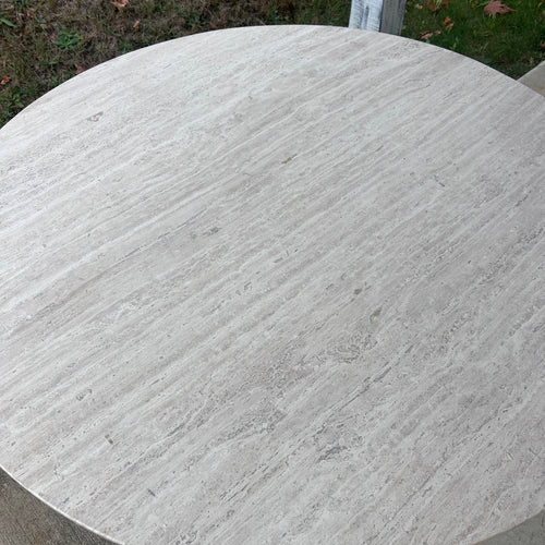 Wrought Iron Table with Marble Top