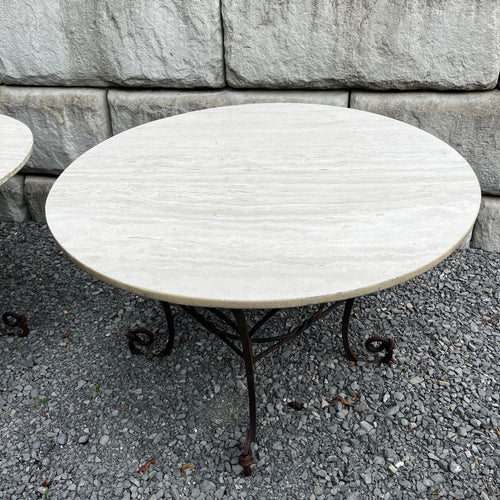 Wrought Iron Table with Marble Top