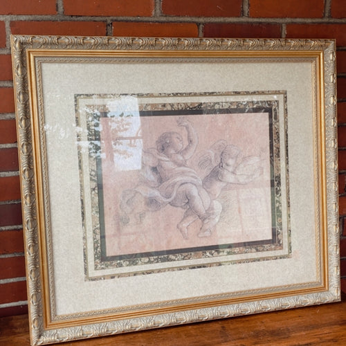 Vintage Frame Cherub Drawing