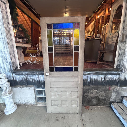 32” Antique Stained Glass Entry Door