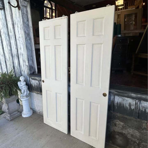 Pair of Solid Wood 6-Panel Interior Bypass Doors