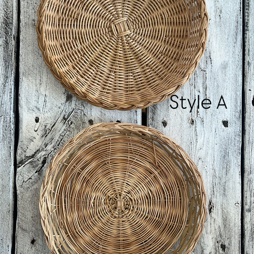 Vintage Wicker Paper Plate Holders/Wall Decor