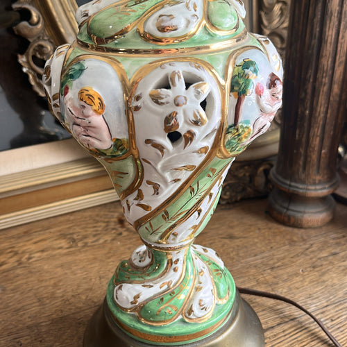 Antique Capodimonte Porcelain Lamp