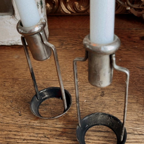 Vintage Silver Taper Candlestick Holders