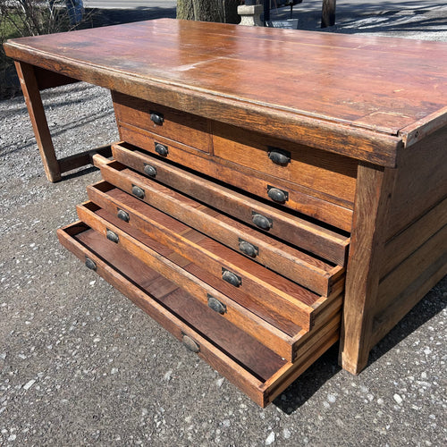 Antique Architect’s Flat File Drafting Table