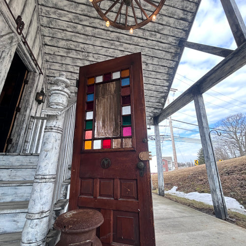 Antique Stained Glass
Exterior Door (transom window included)