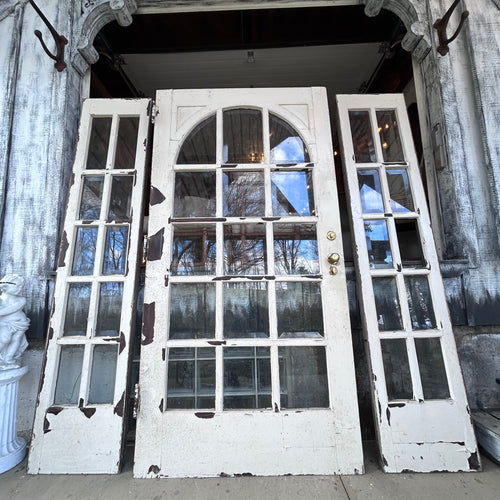 42” 1920s Beveled Glass Art Deco Entry Door w/Sidelights