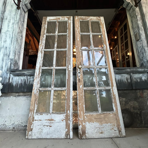 Antique Beveled Glass French Doors