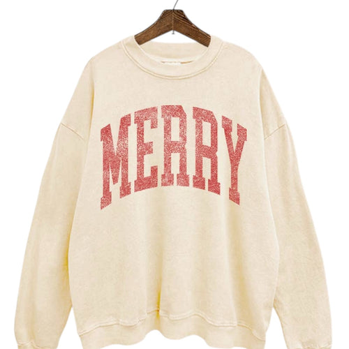 "Merry" Christmas Mineral Washed Sweatshirt
