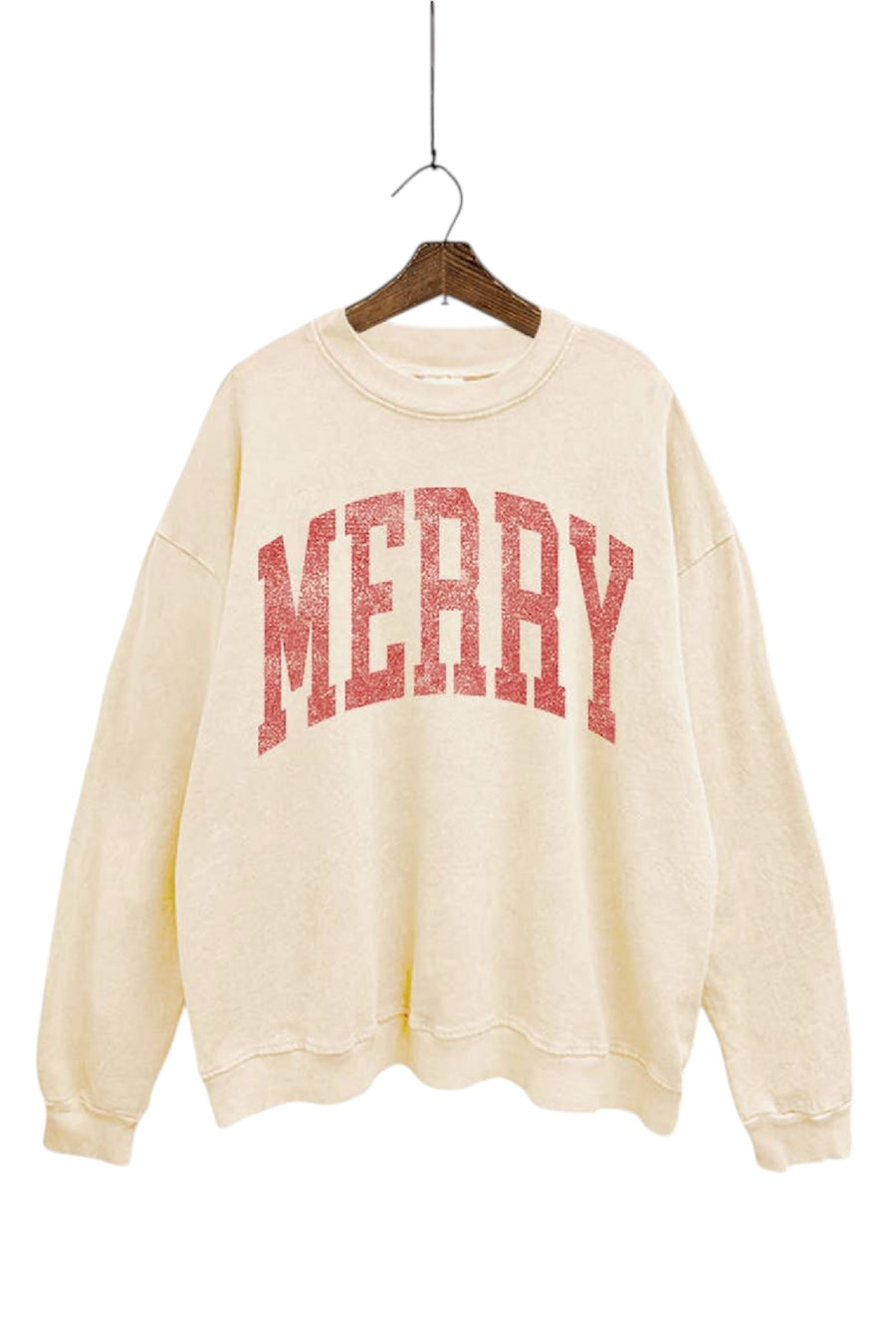 "Merry" Christmas Mineral Washed Sweatshirt