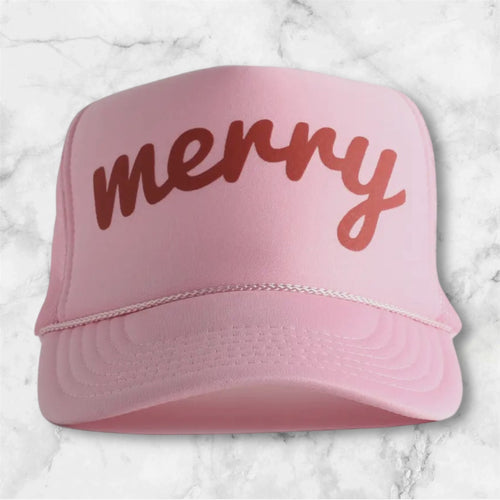 “Merry” Trucker Hat Pink