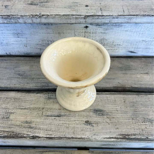 Vintage Cream Ceramic Fluted Urn Planter