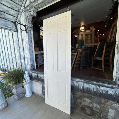 98” Tall Antique White 6-Panel Wood Door