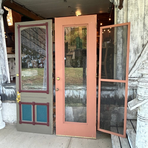 32” Antique Entry Door with Storm Door