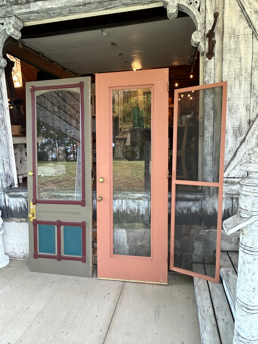 32” Antique Entry Door with Storm Door