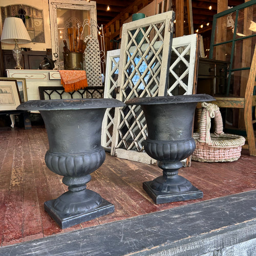 Antique Cast Iron Garden Urns