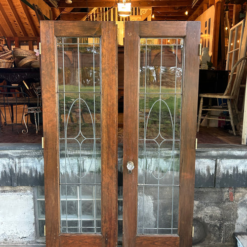 Antique Leaded Glass French Doors