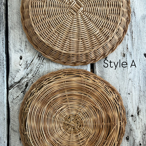Vintage Wicker Paper Plate Holders/Wall Decor