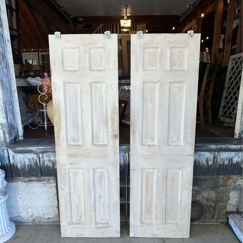 Pair of Solid Wood 6-Panel Interior Bypass Doors