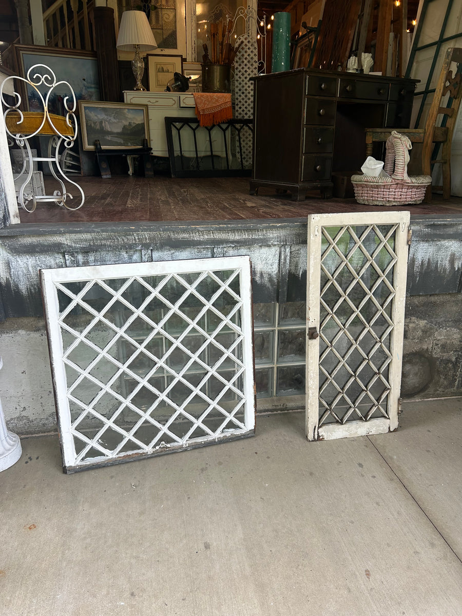 Vintage Diamond Lattice wood Windows