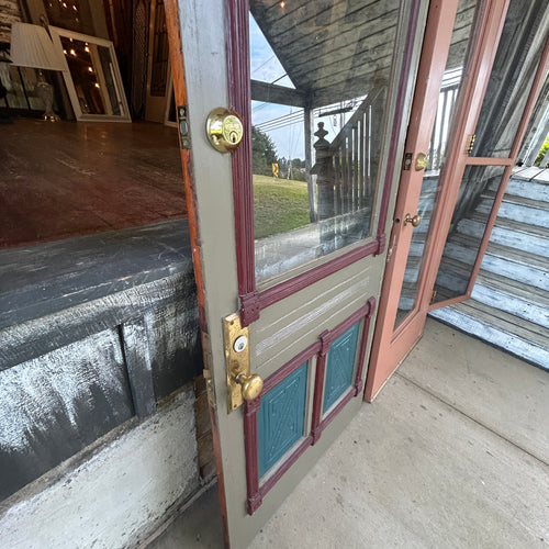 32” Antique Entry Door with Storm Door