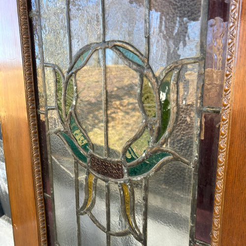 Antique Doors w/ Leaded Stained Glass Windows