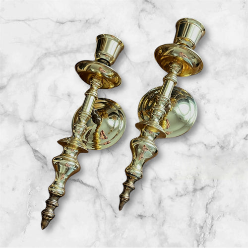 Vintage Brass Candle Wall Sconces