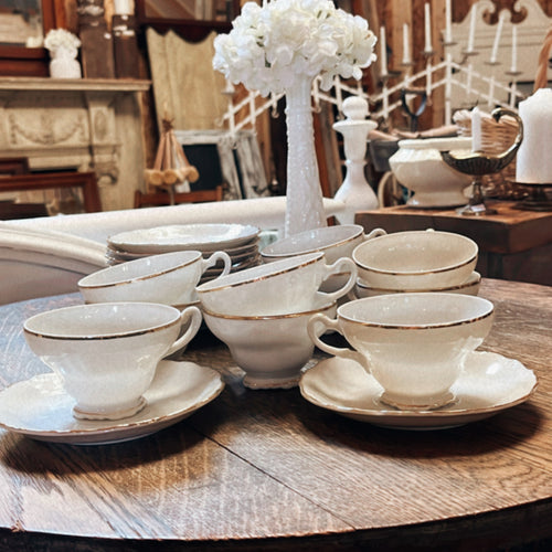 Vintage Gold Rimmed Tea Cups and Saucers
