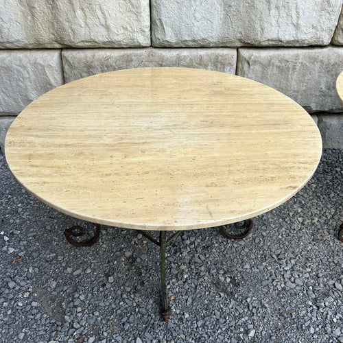 Wrought Iron Table with Marble Top