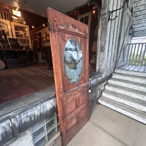 32” Antique Entry Door w/Etched Glass