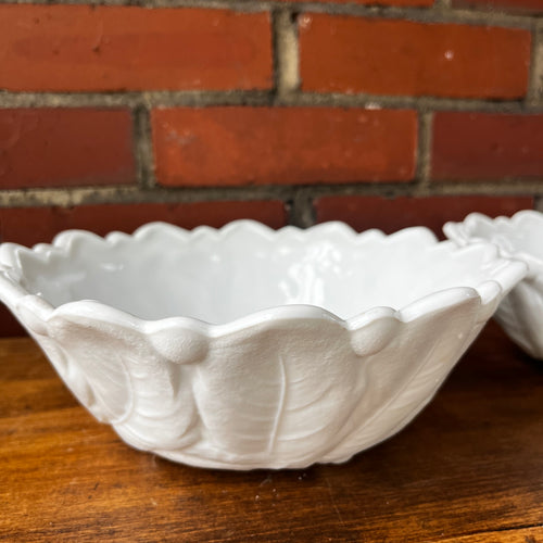Indiana Glass Wild Rose Milk Glass Bowl