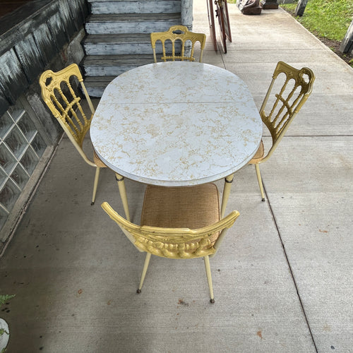 Mid-Century Modern Dinette Set with 4 Chairs
