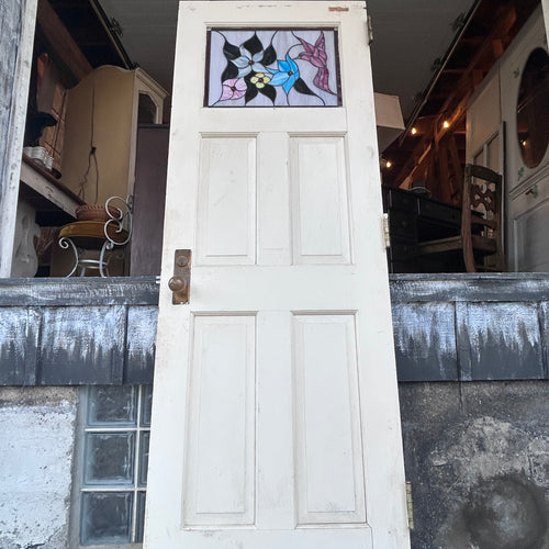 30” Antique Stained Glass Entry Door